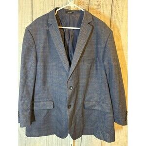Pronto Uomo Men’s Blazer Size 50 Suit Coat Navy Plaid